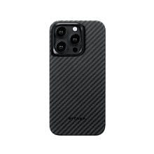 Чехол-накладка Pitaka MagEZ Case 4 для iPhone 15 Pro, арамид (кевлар), черный/серый - 0