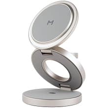 Зарядное устройство беспроводное Magssory Disc Signature Edition Qi2 3 в 1, 22Вт, титан - 0