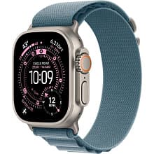 Смарт-часы Apple Watch Ultra 3 GPS + Cellular 49mm (корпус - натуральный титан, ремешок Alpine Loop светло-голубой, размер M) - 0