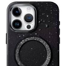 Чехол-накладка PYNANA Dancing Circle для iPhone 16 Pro Max, экокожа, черный - 3