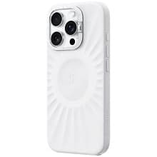 Чехол-накладка PYNANA Starlight для iPhone 16 Pro Max, экокожа, белый - 1