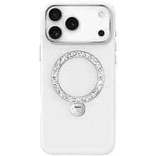 Чехол-накладка PYNANA Dancing Circle Series для iPhone 17 Pro Max, экокожа, белый - 0