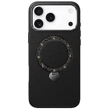 Чехол-накладка PYNANA Dancing Circle Series для iPhone 17 Pro Max, экокожа, черный - 0