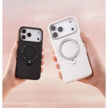 Чехол-накладка PYNANA Dancing Circle Series для iPhone 17 Pro Max, экокожа, черный - 2