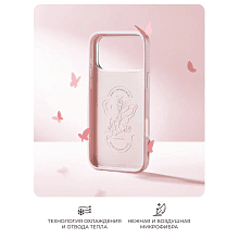 Чехол-накладка PYNANA Starlight Series для iPhone 17 Pro Max, силикон, розовый - 3