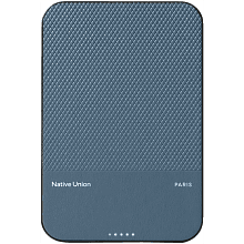 Внешний аккумулятор Native Union Classic Magnetic Qi2 5000 мАч, синий - 0