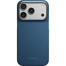 Чехол-накладка Pitaka Ультра тонкий для iPhone 18 Pro Max, арамид (кевлар), синий - 0